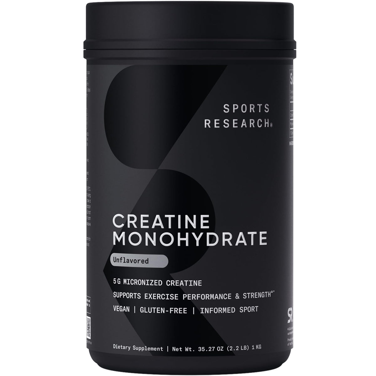 Sports Research Creatine Monohydrate bottle with label