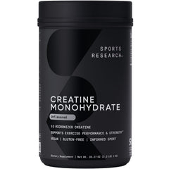 Sports Research Creatine Monohydrate bottle with label
