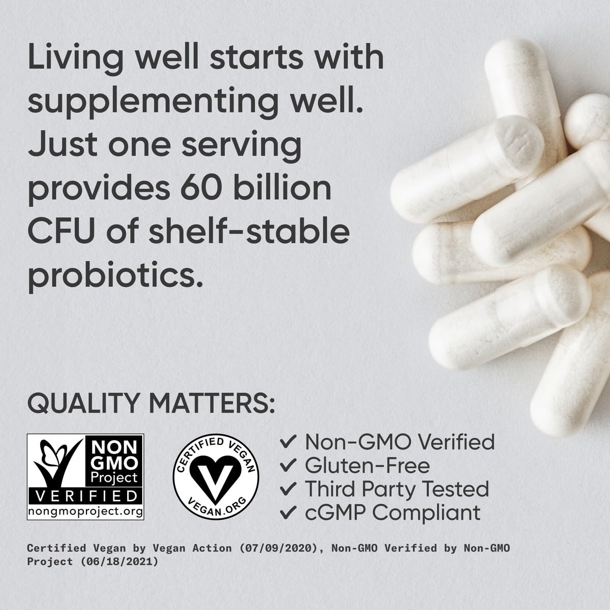 Label highlighting 12 probiotic strains (Lacto and Bifidobacteria)