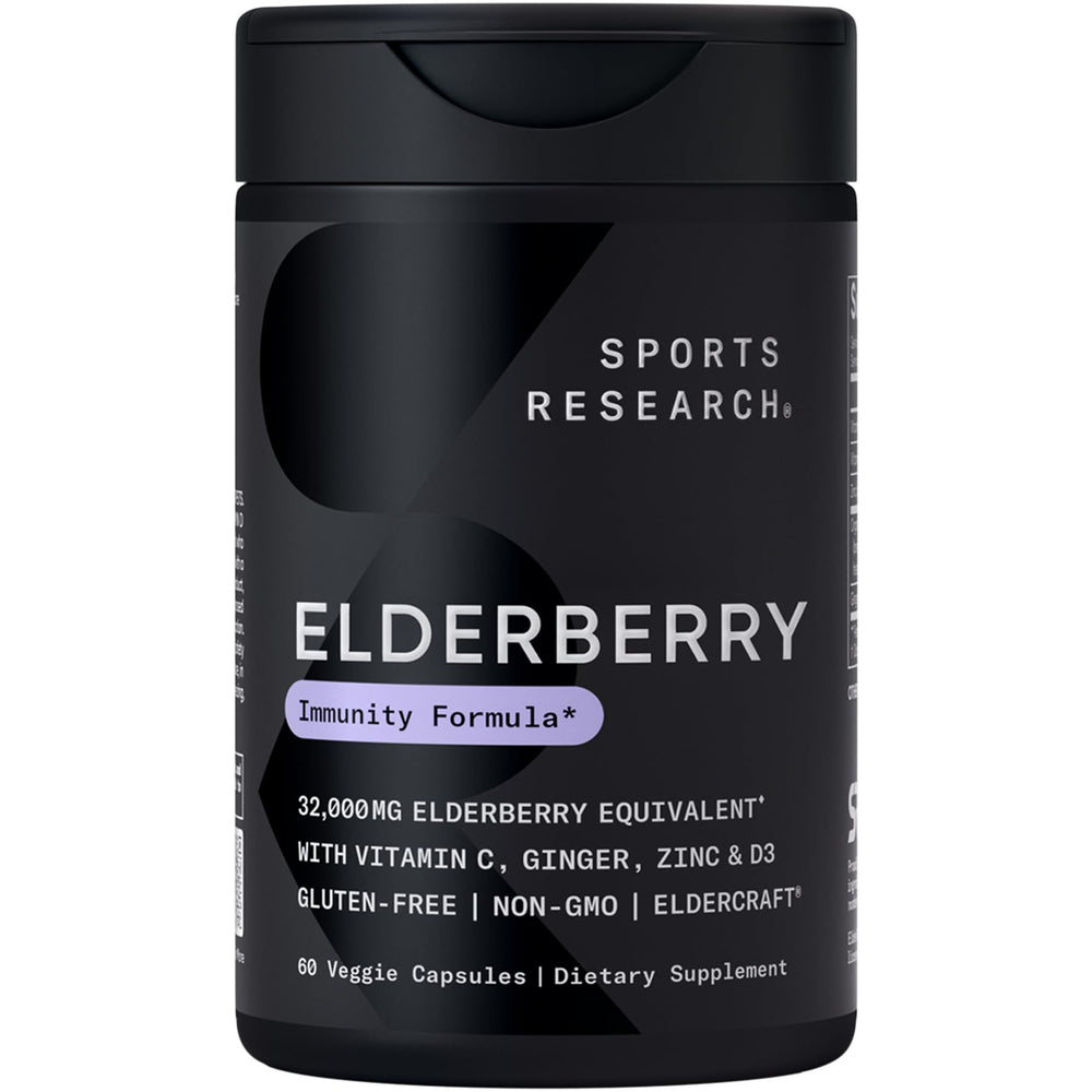 Sports Research Elderberry 60 capsules label