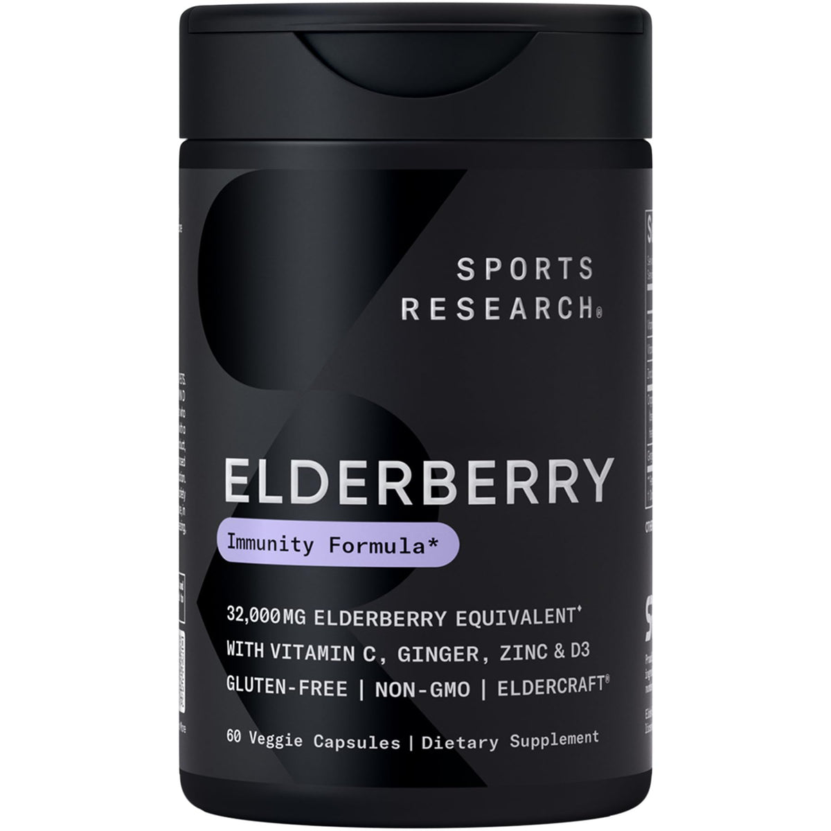 Sports Research Elderberry 60 capsules label