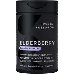 Sports Research Elderberry 60 capsules label