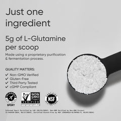 L-Glutamine powder jar with label, 10.58 oz