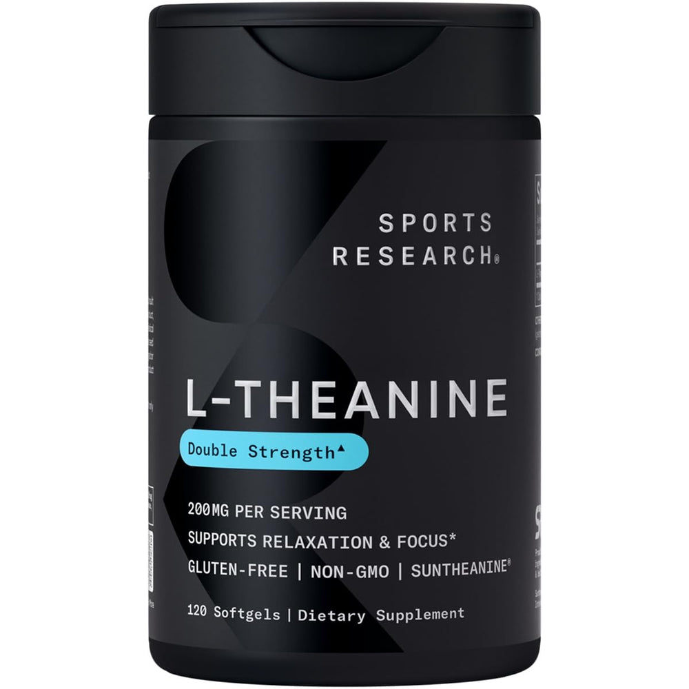 Sports Research L-Theanine bottle ready for daily focus and calm support.