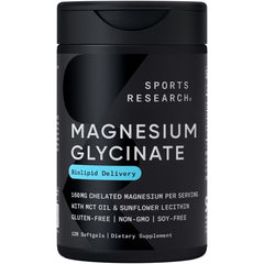 Sports Research Magnesium Glycinate bottle - liquid softgels - 120 count