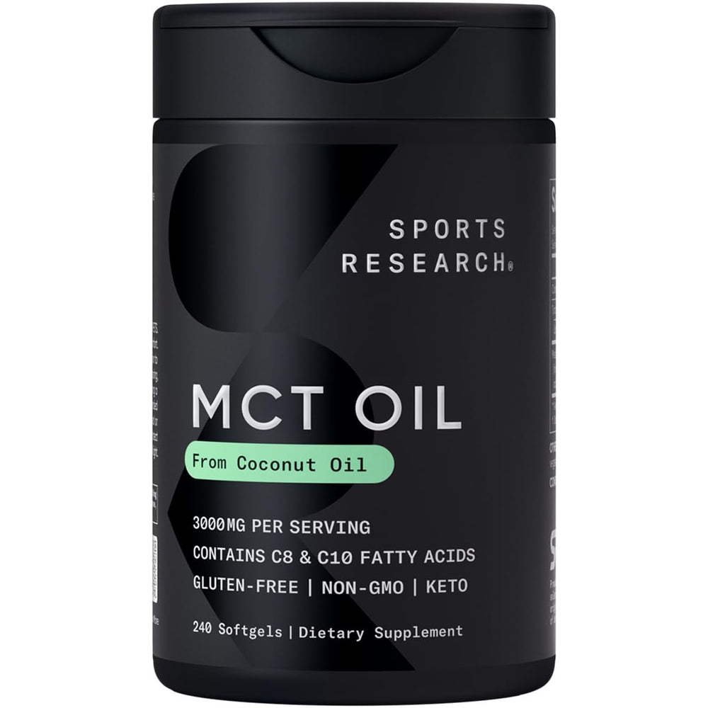 Sports Research MCT Oil Softgels bottle and packaging