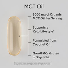 Close-up of MCT Oil softgels capsules