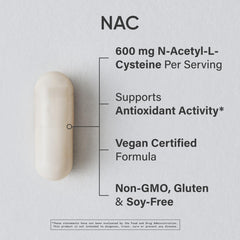 NAC 600mg veggie capsule bottle close-up