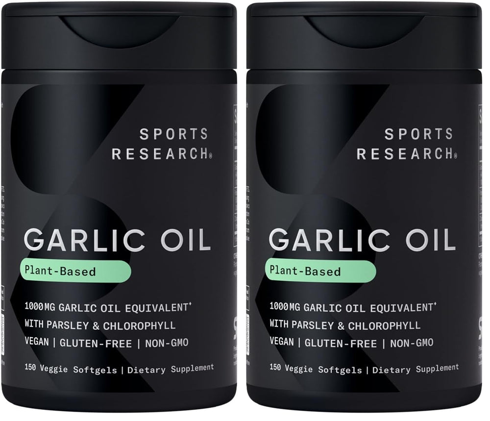 Sports Research Odorless Garlic Oil Pills bottle and packaging