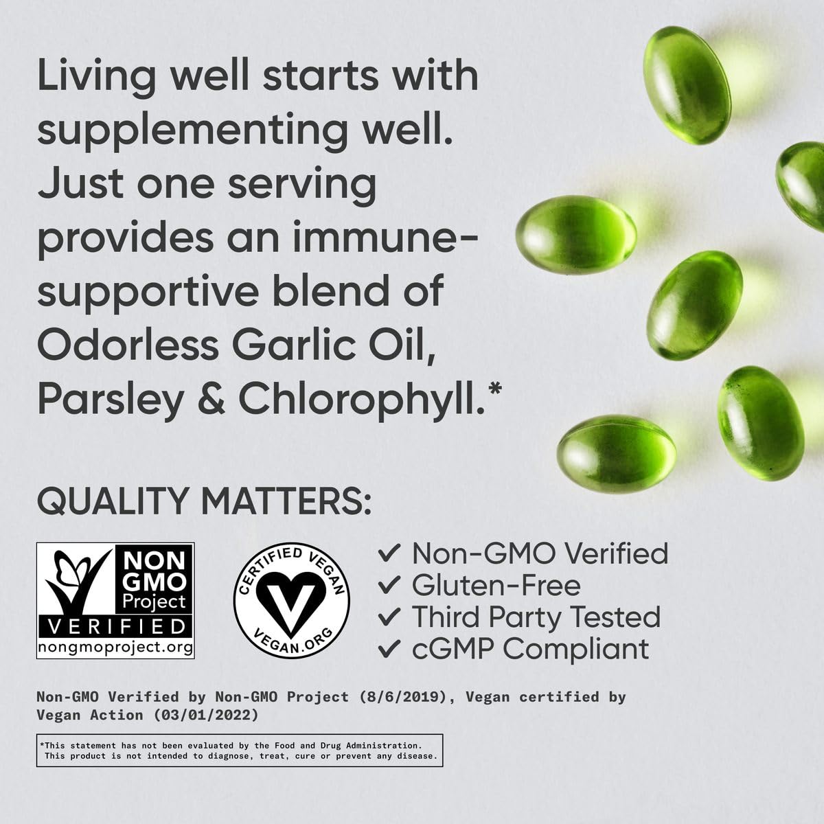 Plant-based softgel capsules inside the bottle