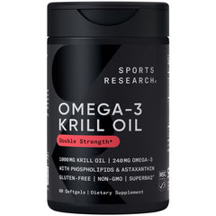 Sports Research Omega-3 Krill Oil 1000mg bottle front view
