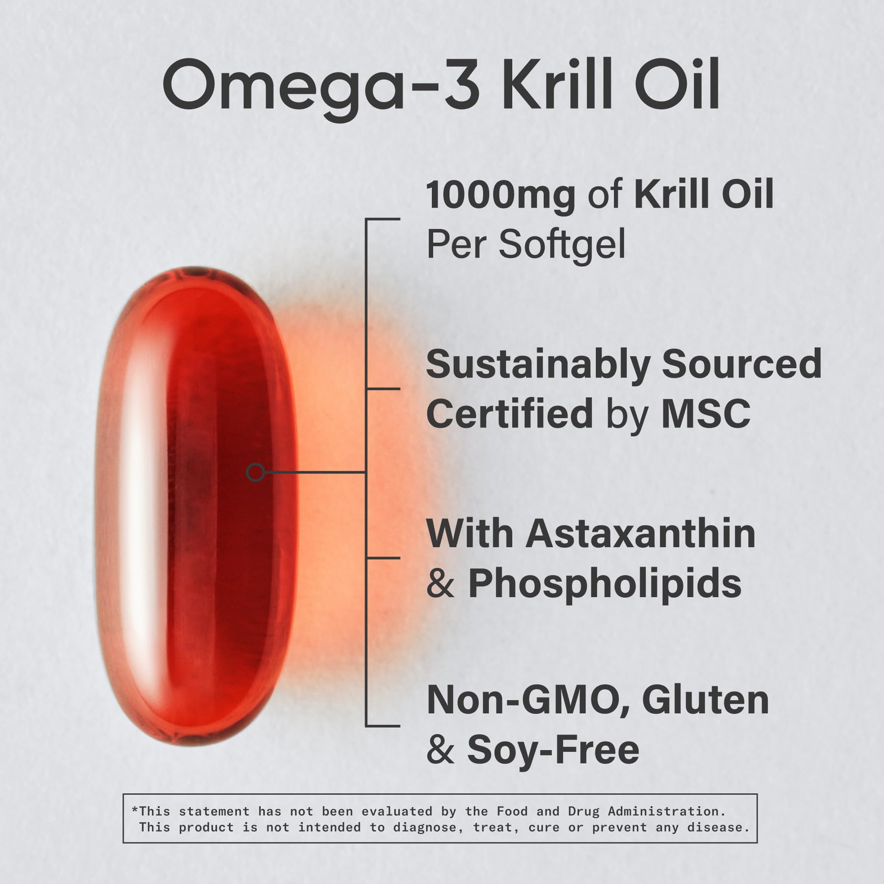 Sports Research Omega-3 Krill Oil softgels close-up showing glossy capsules for easy swallowing.