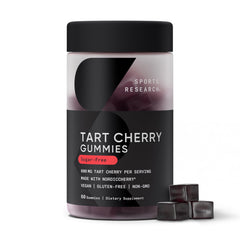 Bottle of Sports Research Tart Cherry Gummies front view
