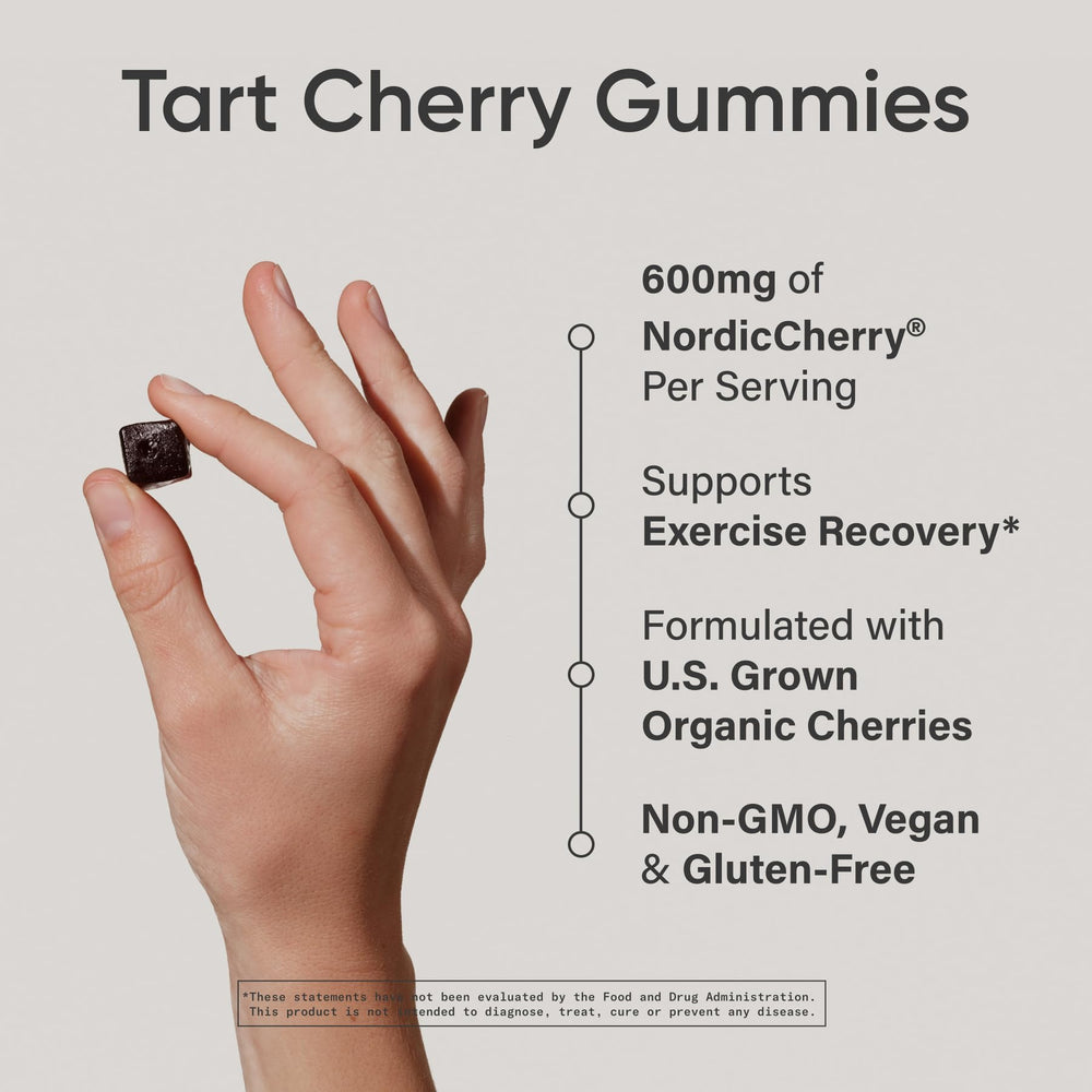 NordicCherry Tart Cherry Gummies label showing 600 mg