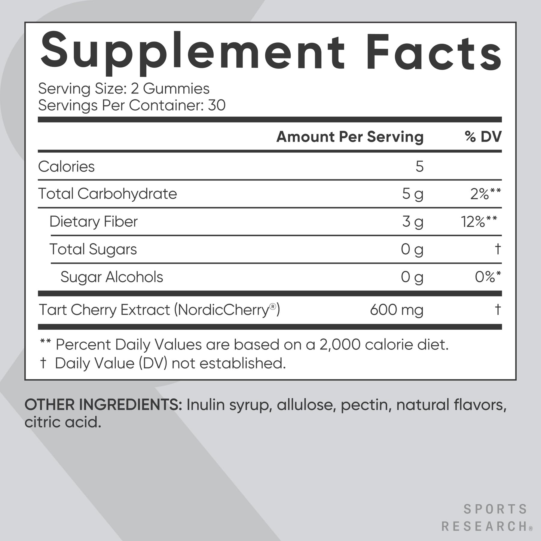Made in USA in a cGMP facility label for Tart Cherry Gummies
