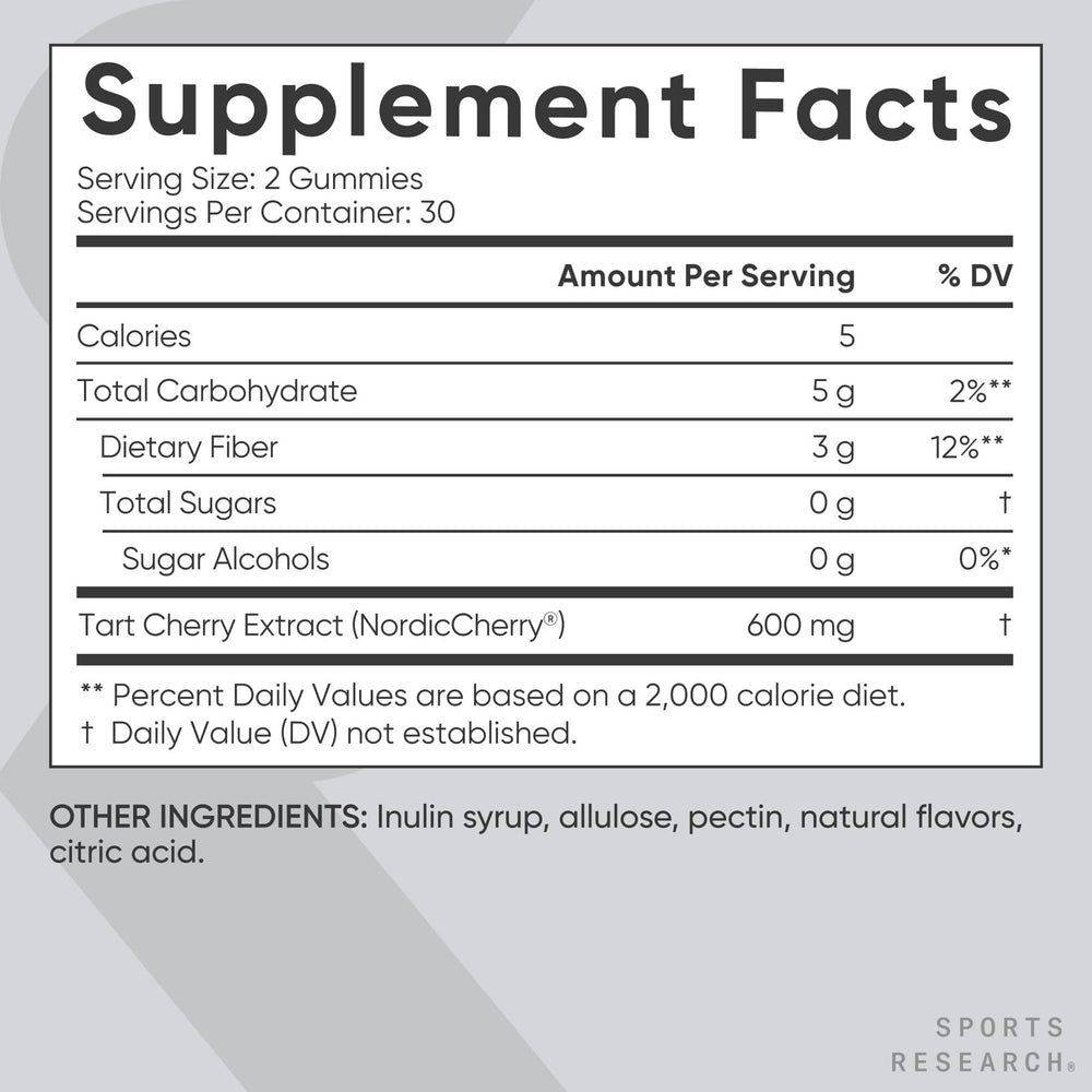 Made in USA in a cGMP facility label for Tart Cherry Gummies