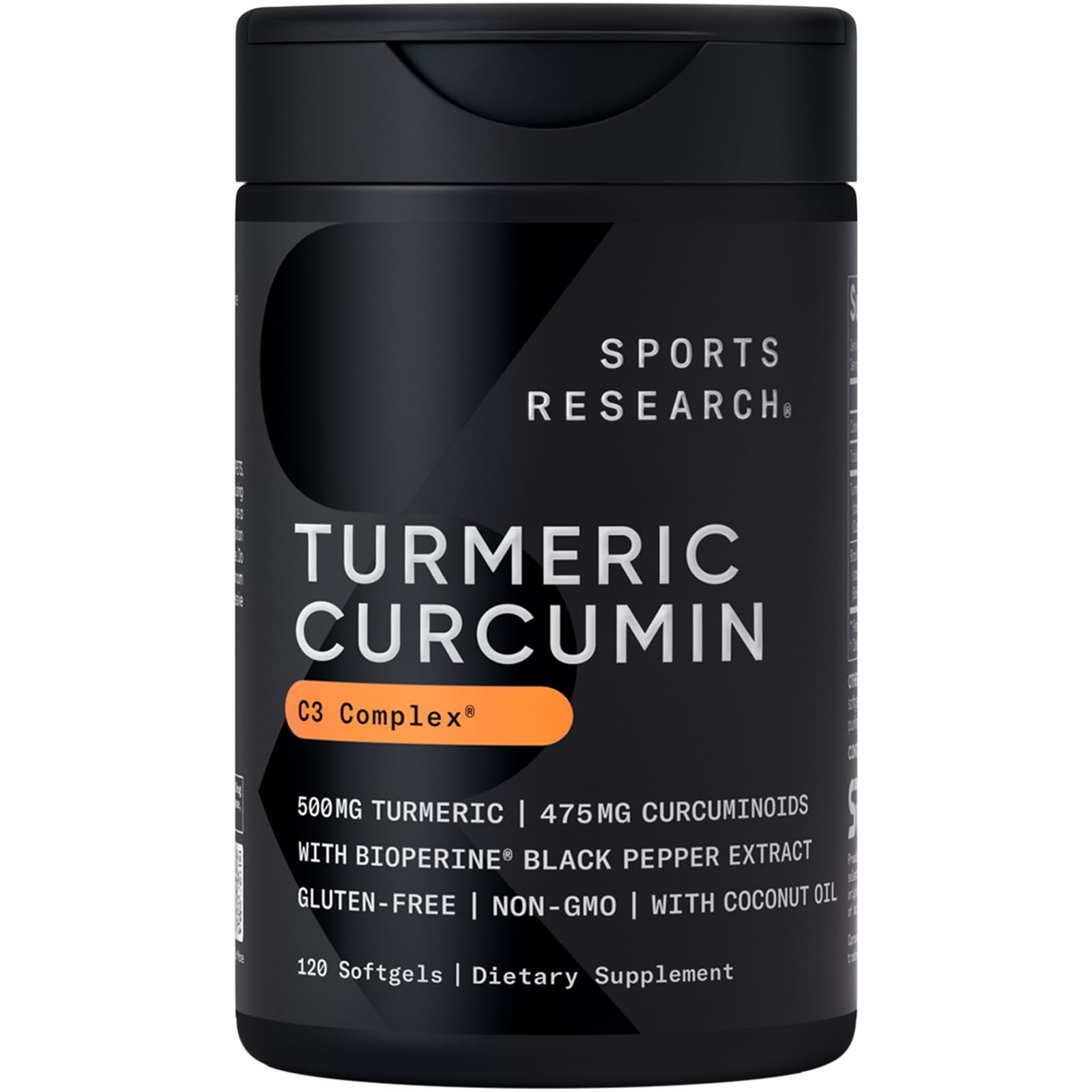 Sports Research Turmeric Curcumin C3 Complex softgel bottle