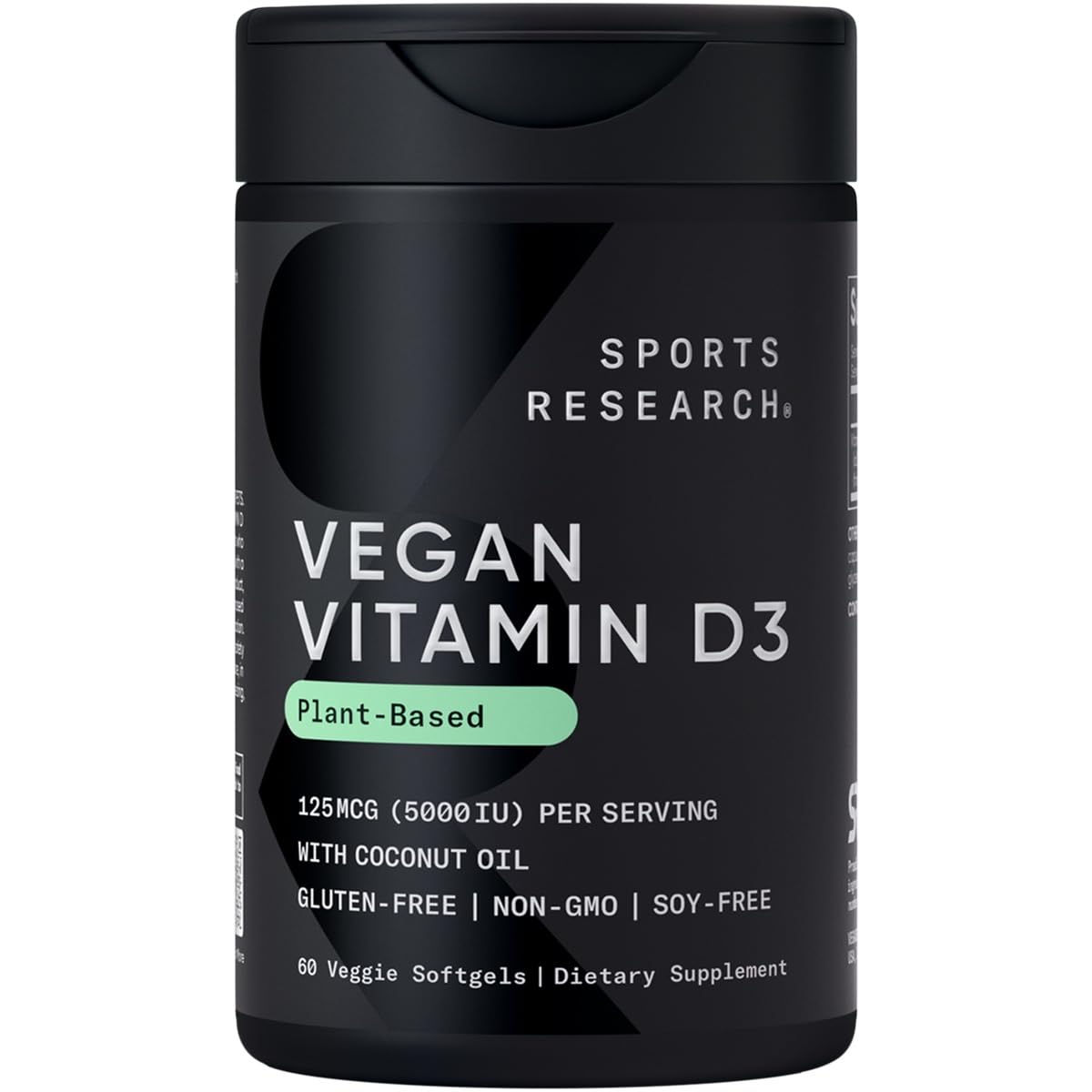 Sports Research Vegan Vitamin D3 5000IU bottle and label
