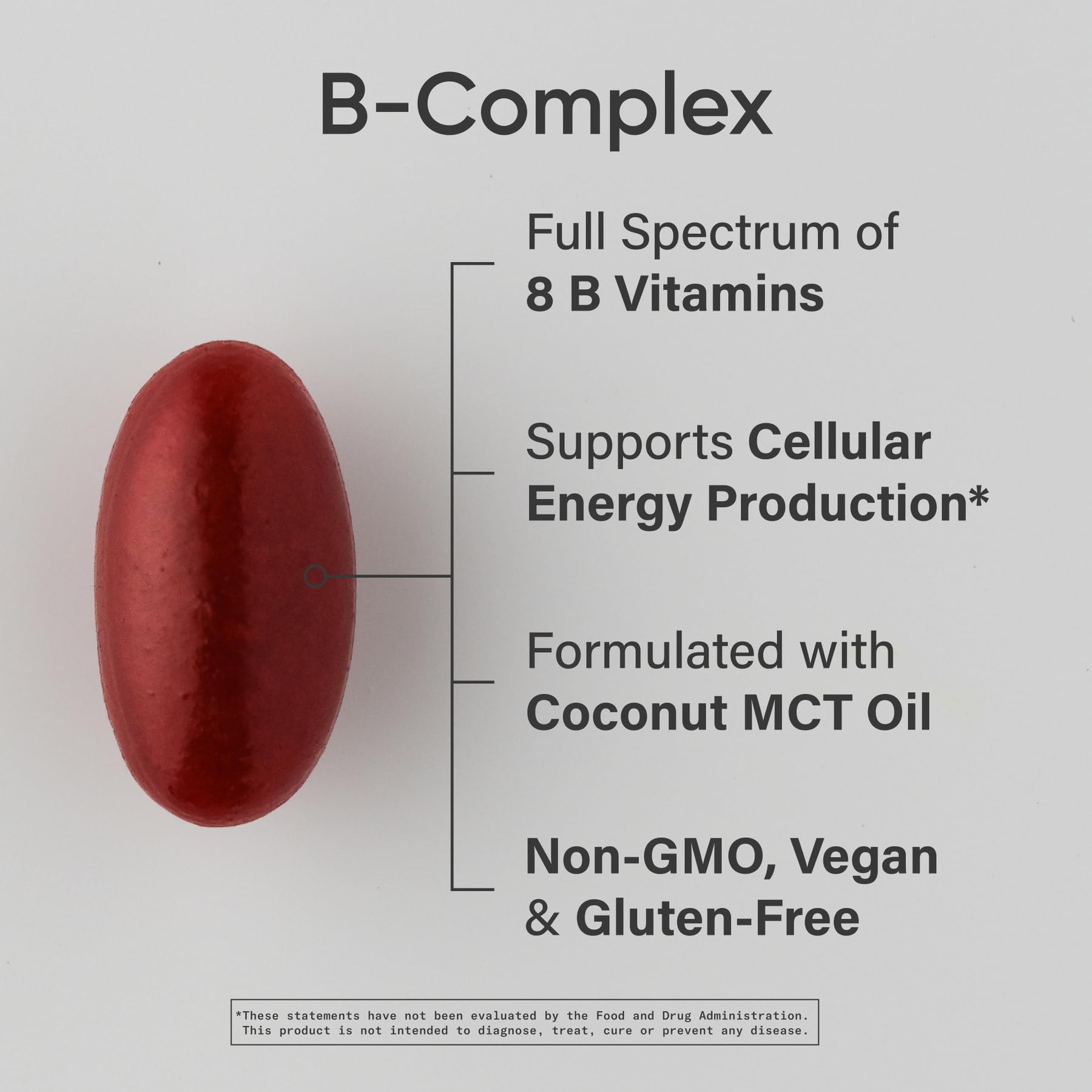 Close-up of Veggie B-Complex softgels inside the bottle