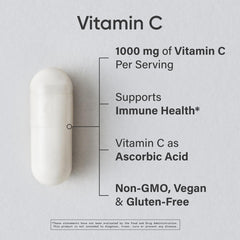 Close-up of 1000mg Vitamin C veggie capsules