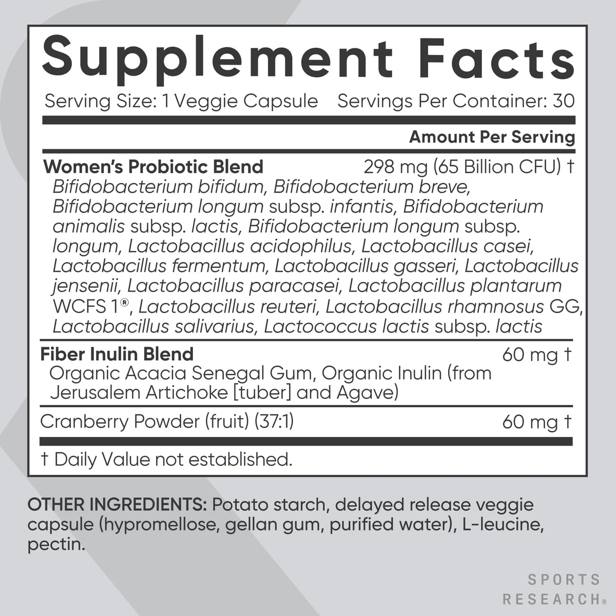Non-GMO verified and gluten-free probiotic capsules