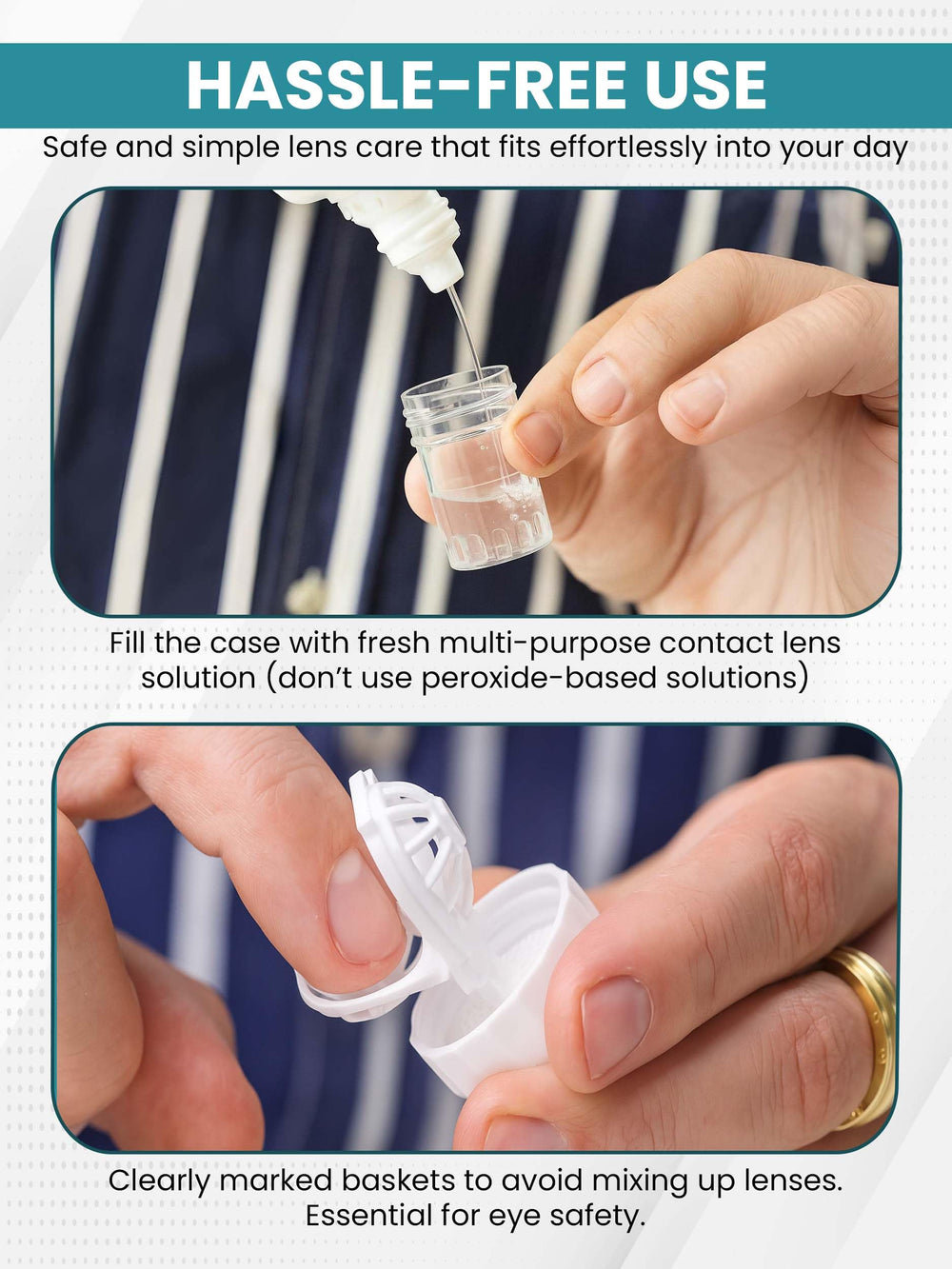 Lid being rotated to clean the lenses in the case