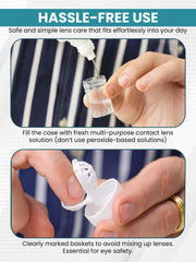 Lid being rotated to clean the lenses in the case