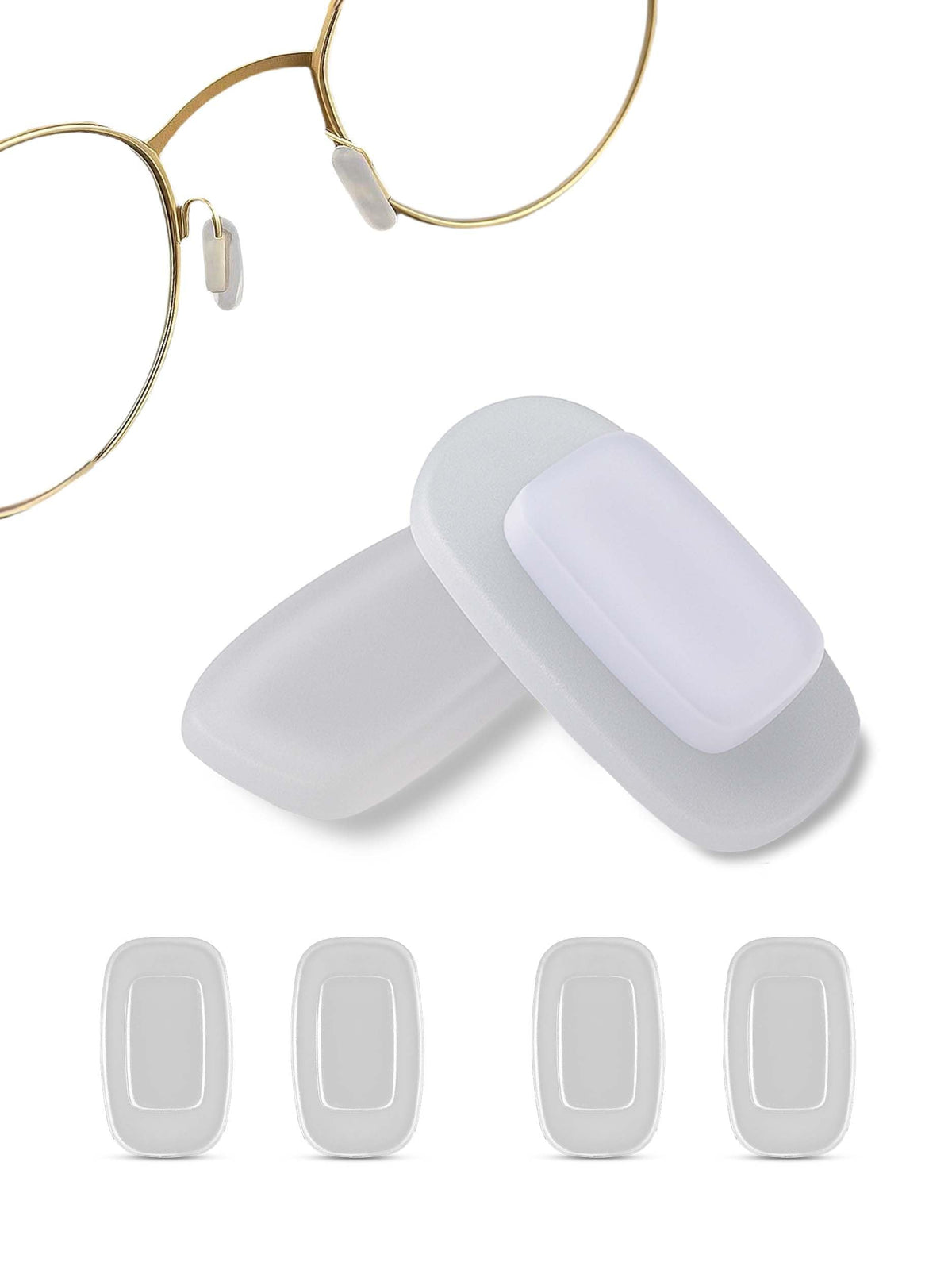 Sports Vision rectangular silicone nose pads – 11mm, white, 10-pair pack