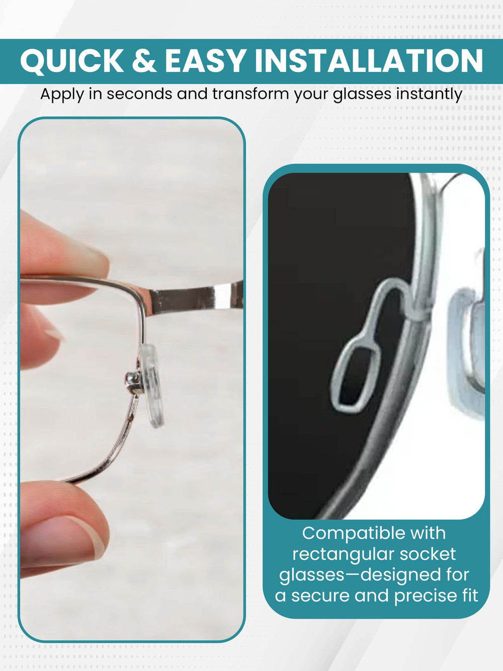 Pair of white 10-pair nose pads for eyewear