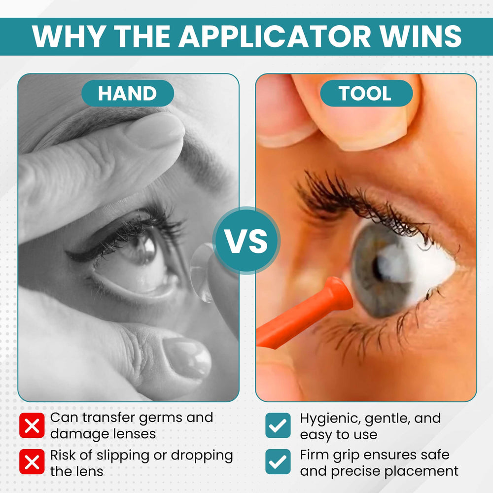 Travel-friendly orange lens applicator with suction