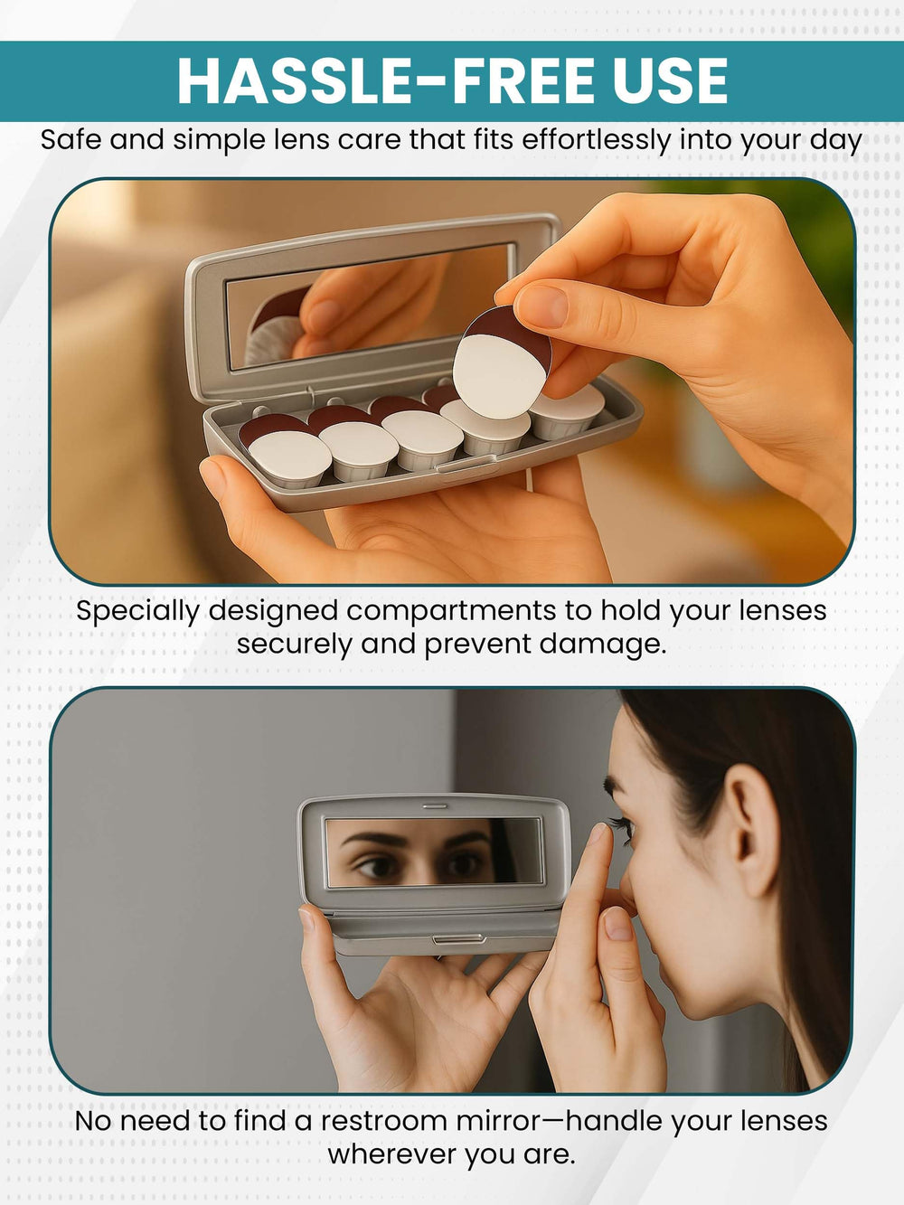 Inside view showing lens compartments