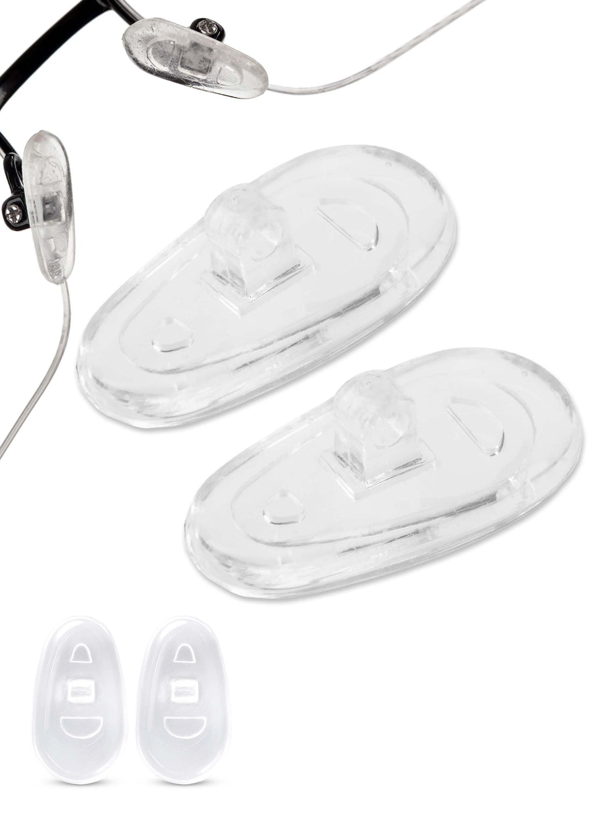 SPORTS WORLD VISION 17mm screw-in nose pads for glasses, soft silicone, A-shape