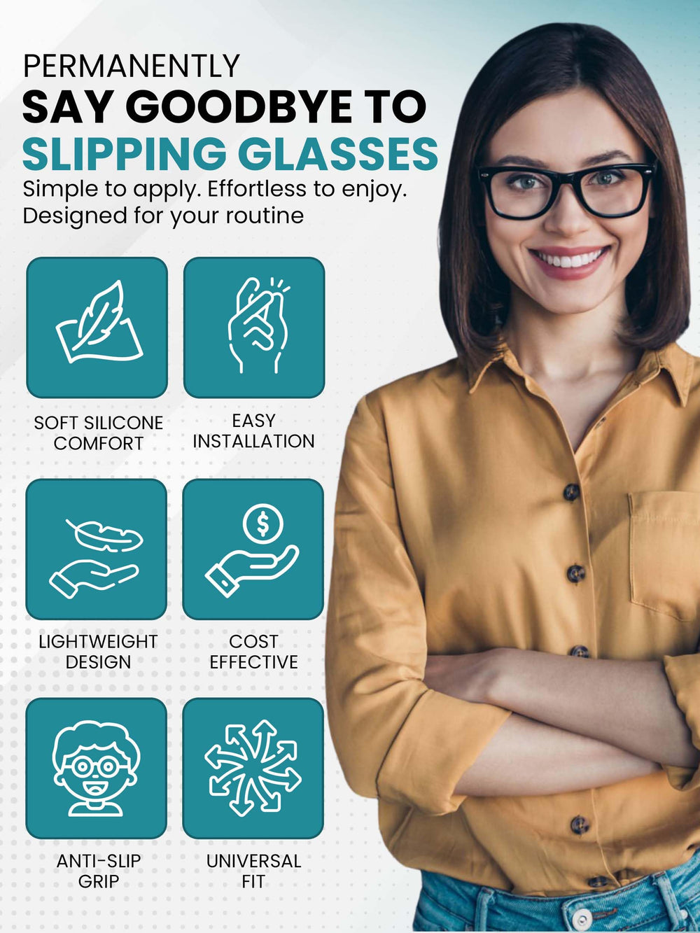 Close-up of soft silicone 17mm screw-in nose pads for glasses