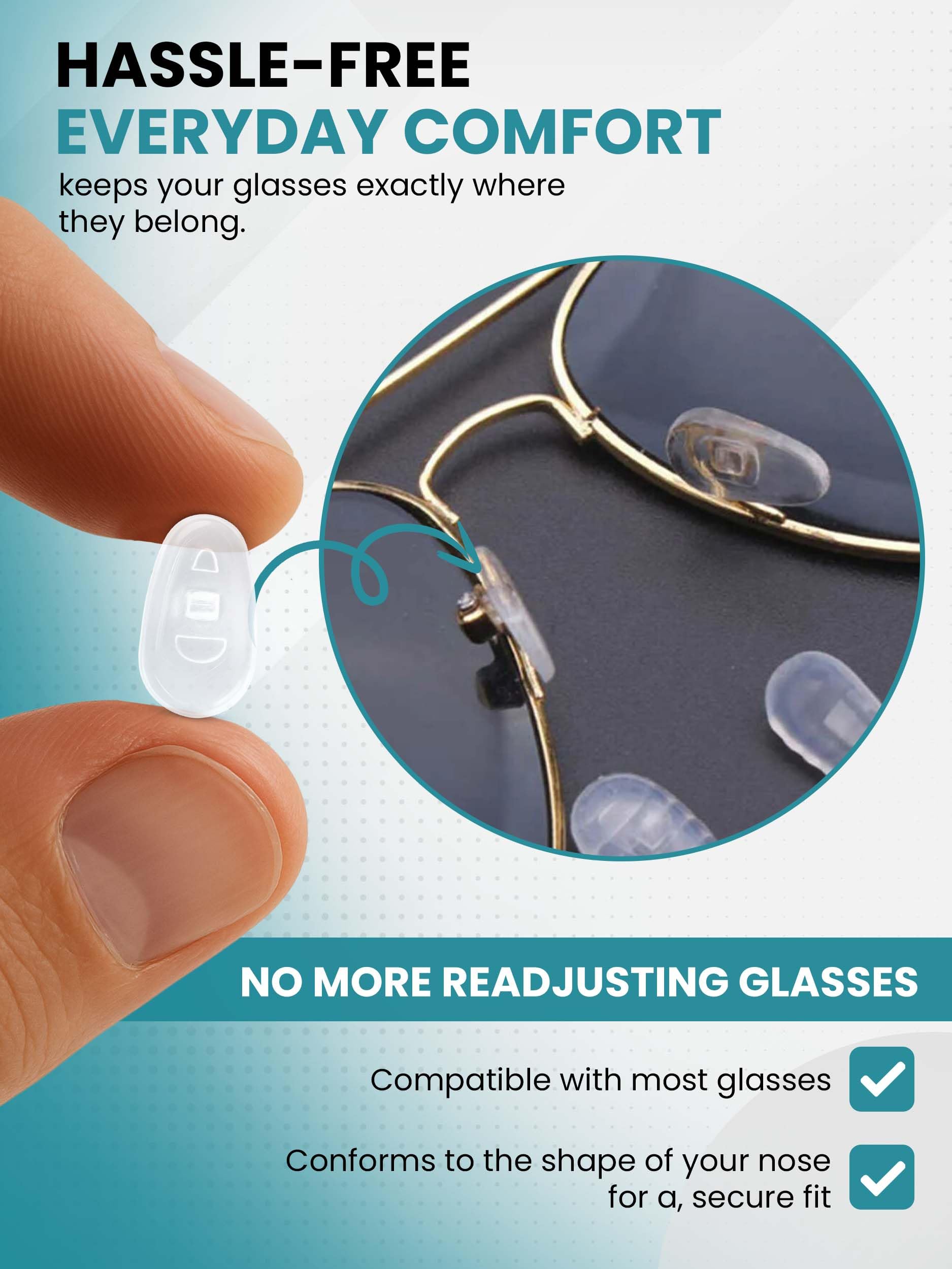 A-shaped 17mm screw-in nose pads for eyeglasses, comfortable silicone
