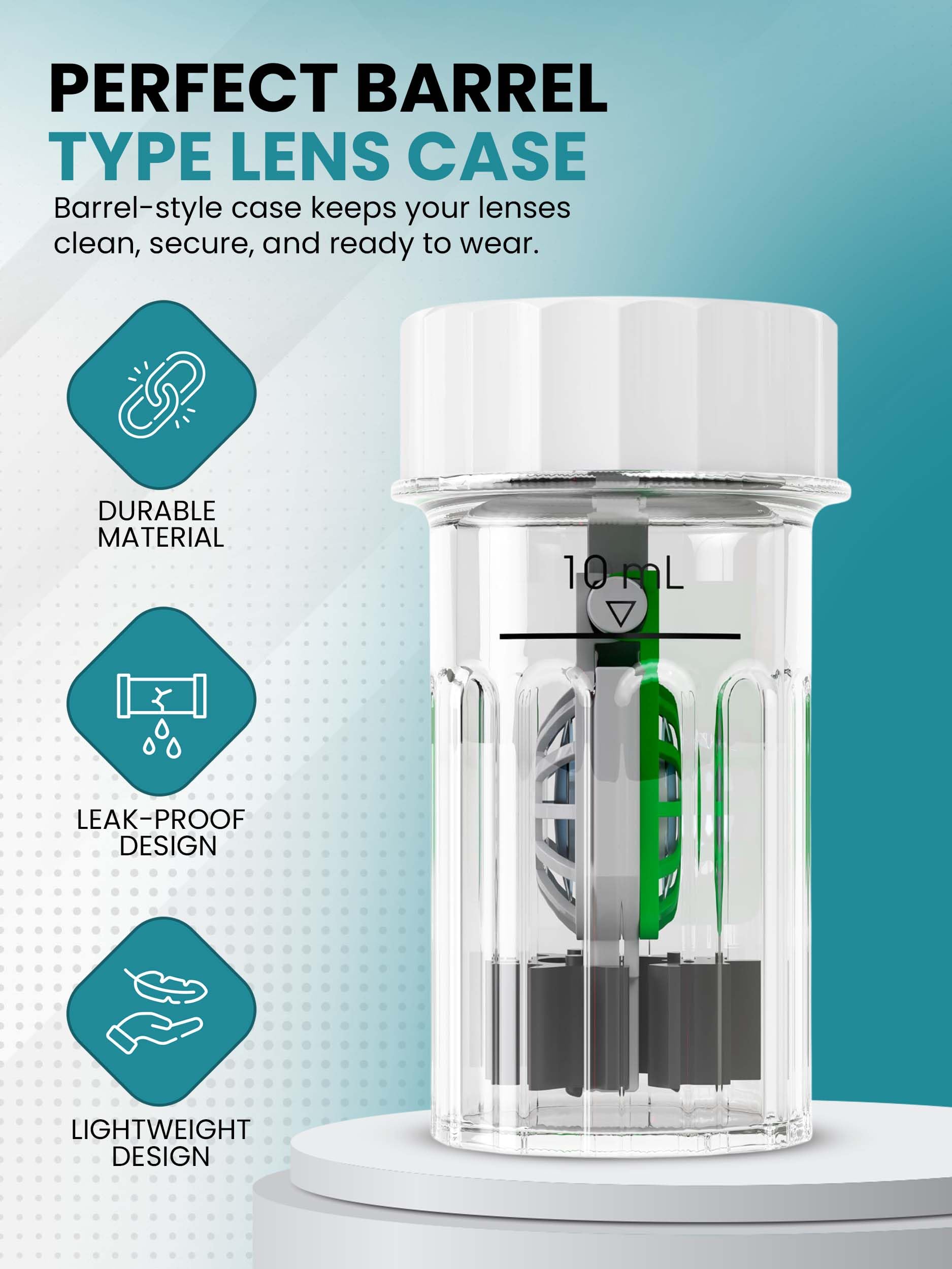 Travel-friendly hydrogen peroxide contact lens case