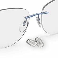 Push-in installation of silicone nose pads on glasses