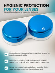 L and R labeled lids on contact lens case for easy left/right identification