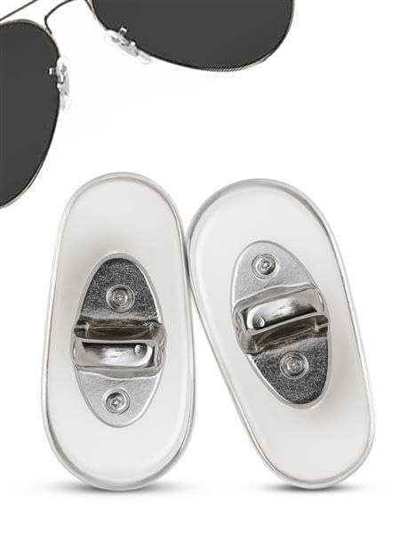 Silver 13mm RB style aviator nose pads - front view