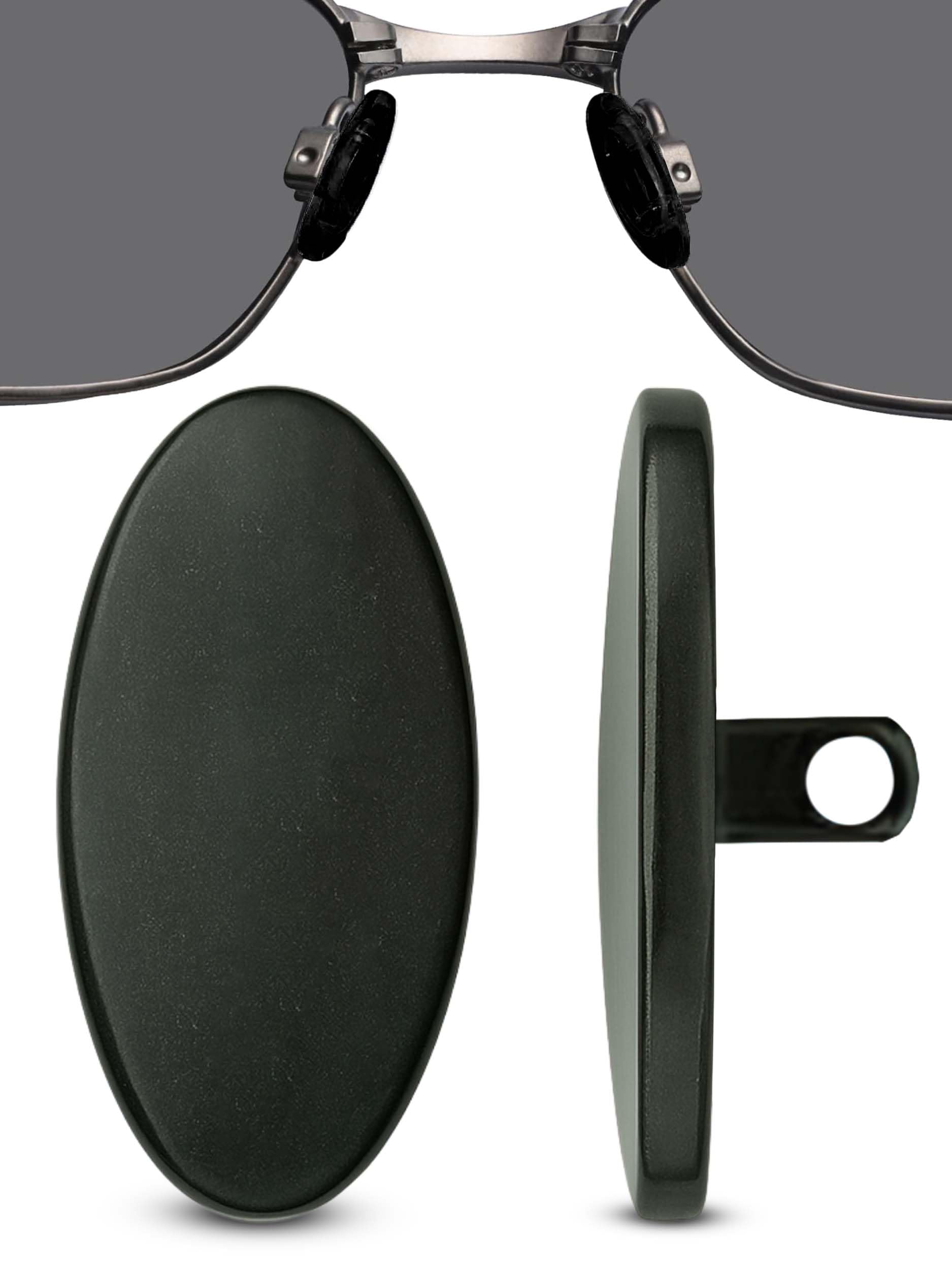Close-up of 13mm oval titanium screw-in nose pad in black finish