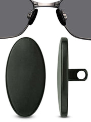 Close-up of 13mm oval titanium screw-in nose pad in black finish