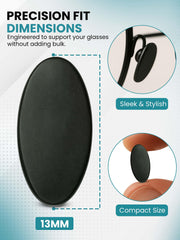 Titanium anti-slip nose pad attached to eyewear