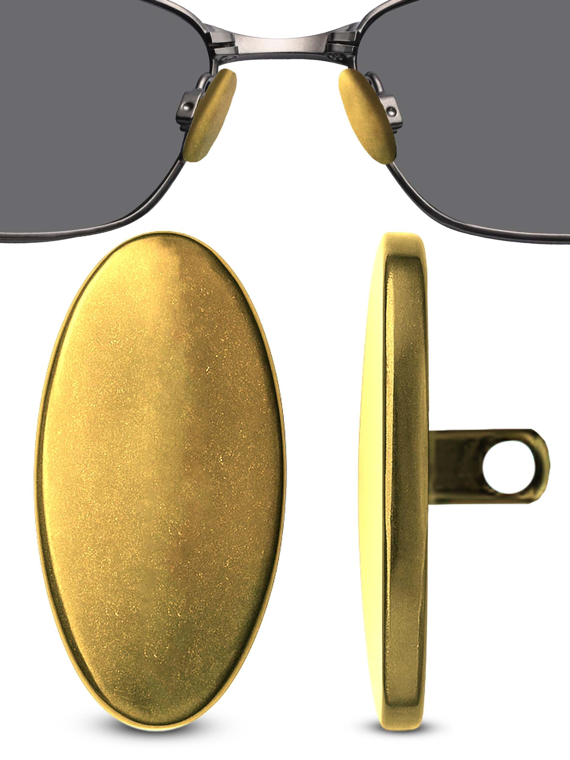 Gold finish titanium 13mm oval nose pads for glasses