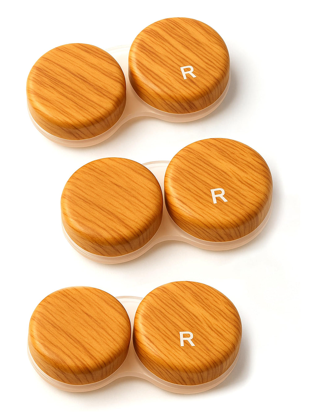 Wood-effect OptiCool contact lens case front view