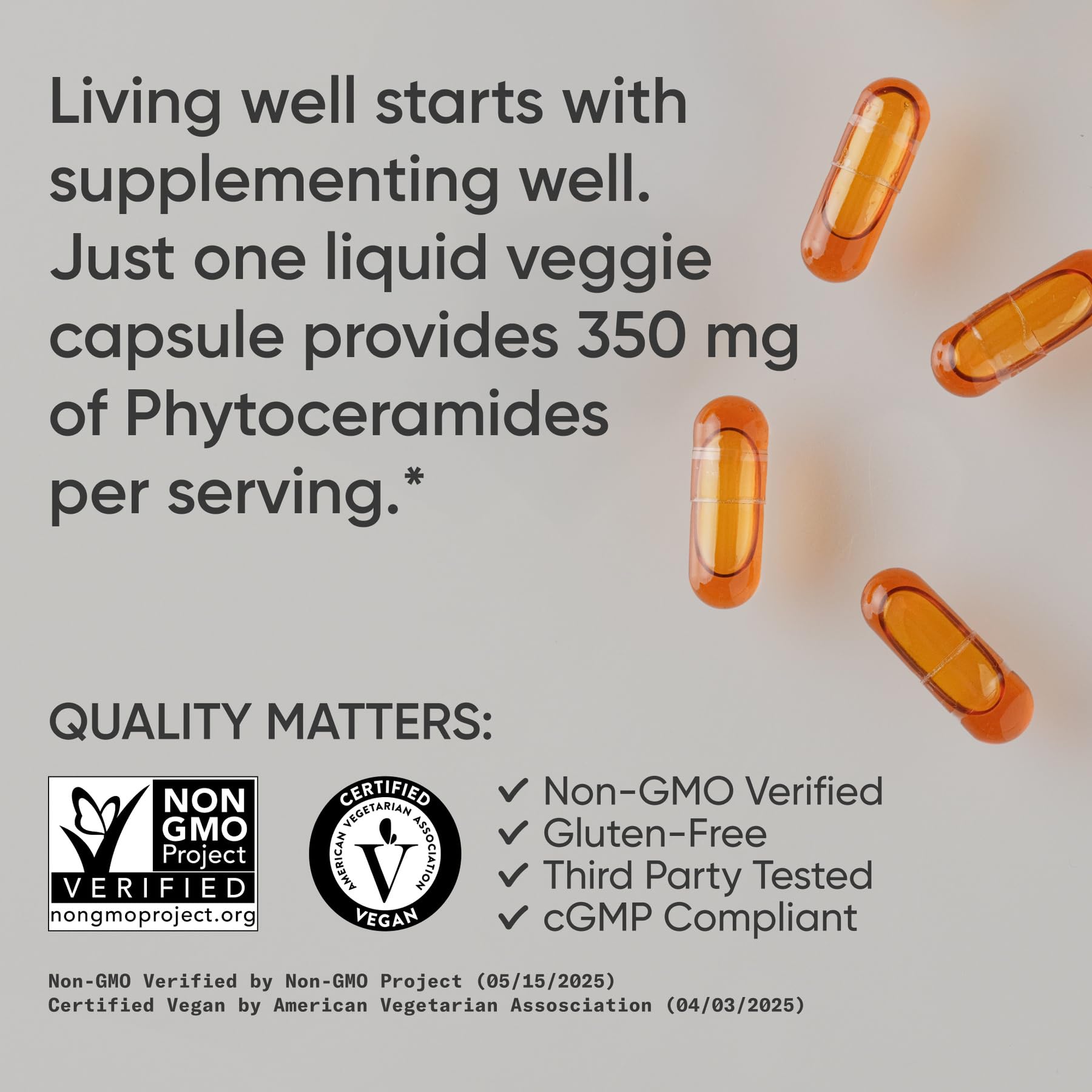 Open bottle showing softgel capsules