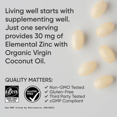 Organic coconut oil encapsulation visual for zinc supplement