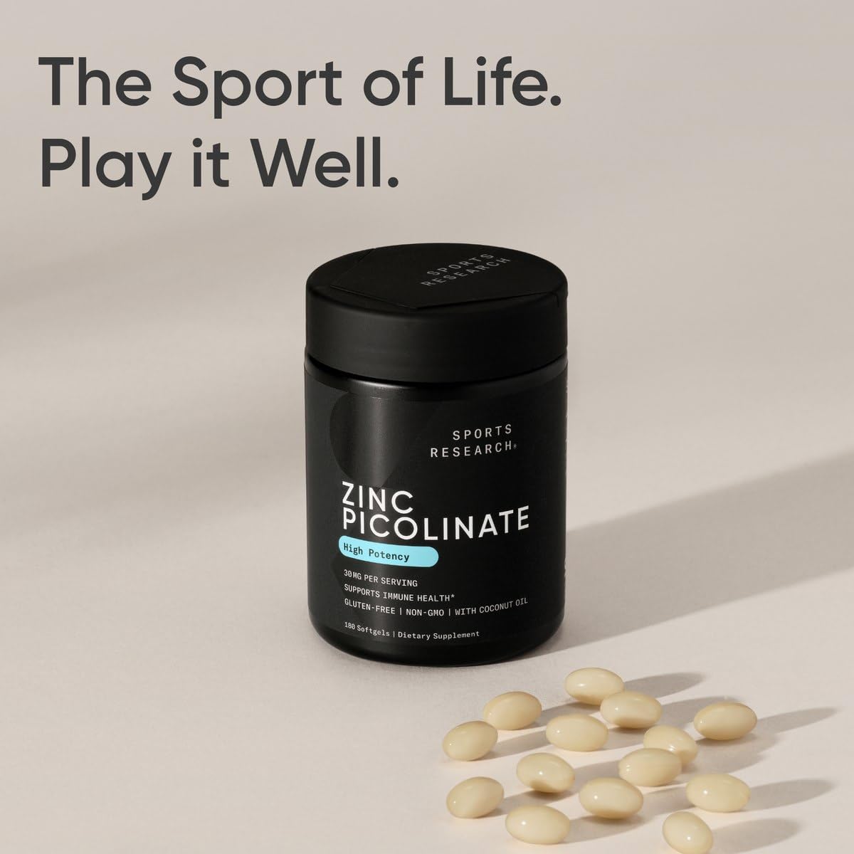 Zinc Picolinate 30mg ingredient panel on label