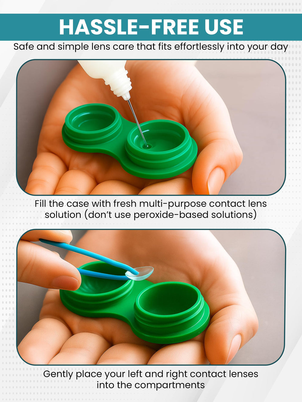 Durable lightweight plastic travel-friendly lens case