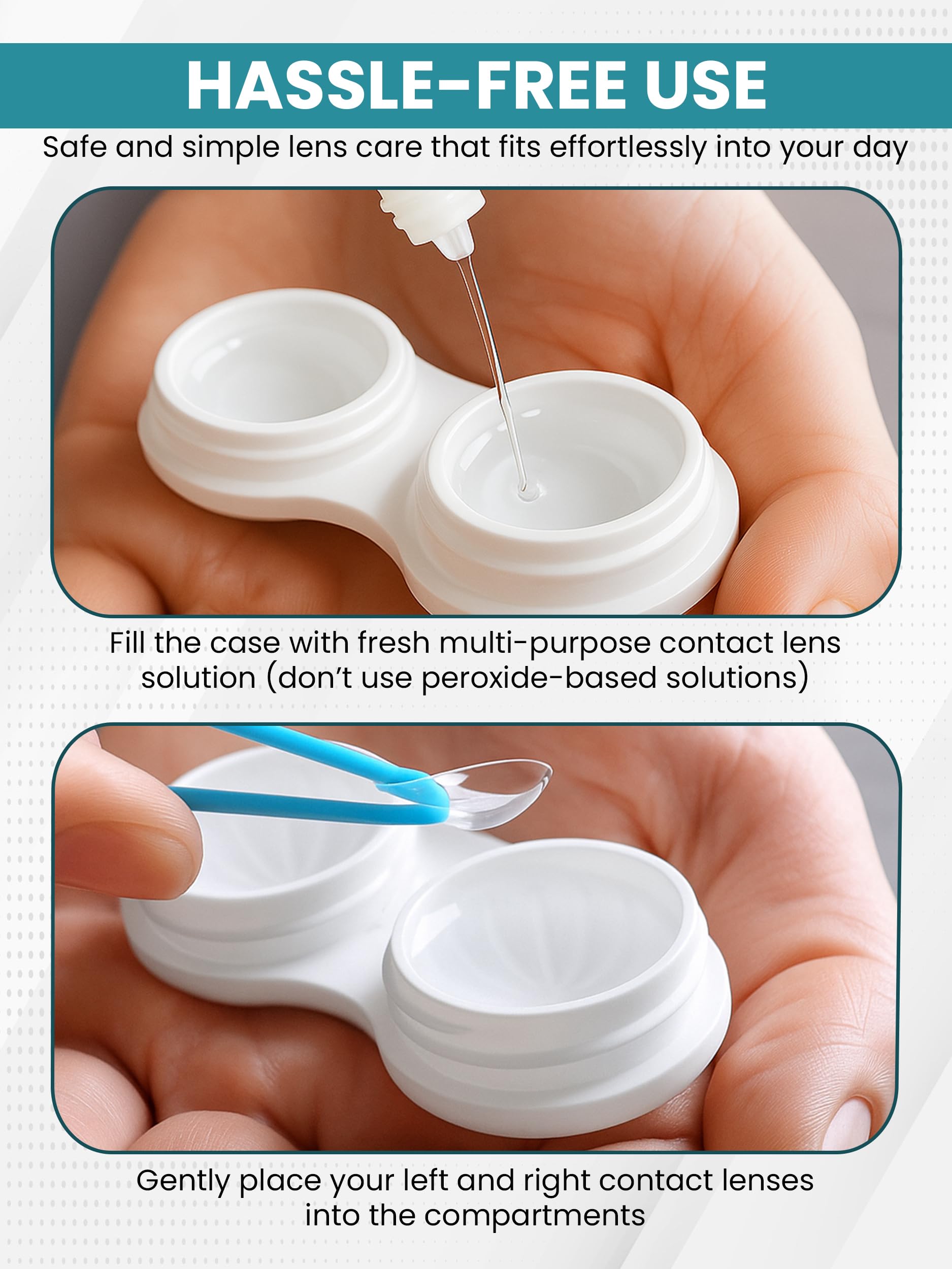 Pastel grey hippo design contact lens case with lid closed