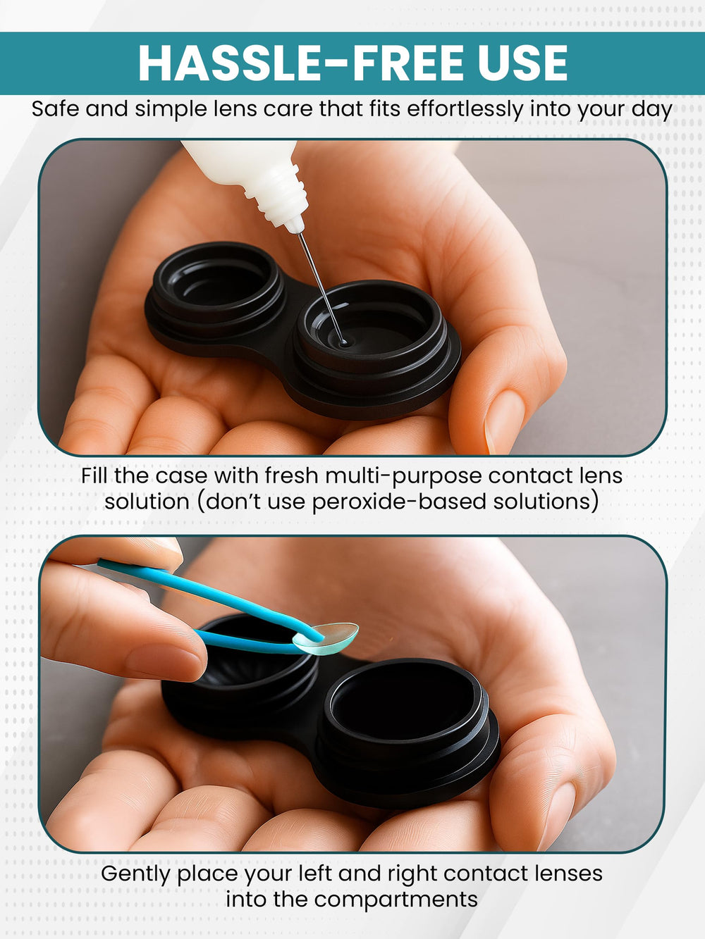 Bee-themed travel-friendly contact lens case
