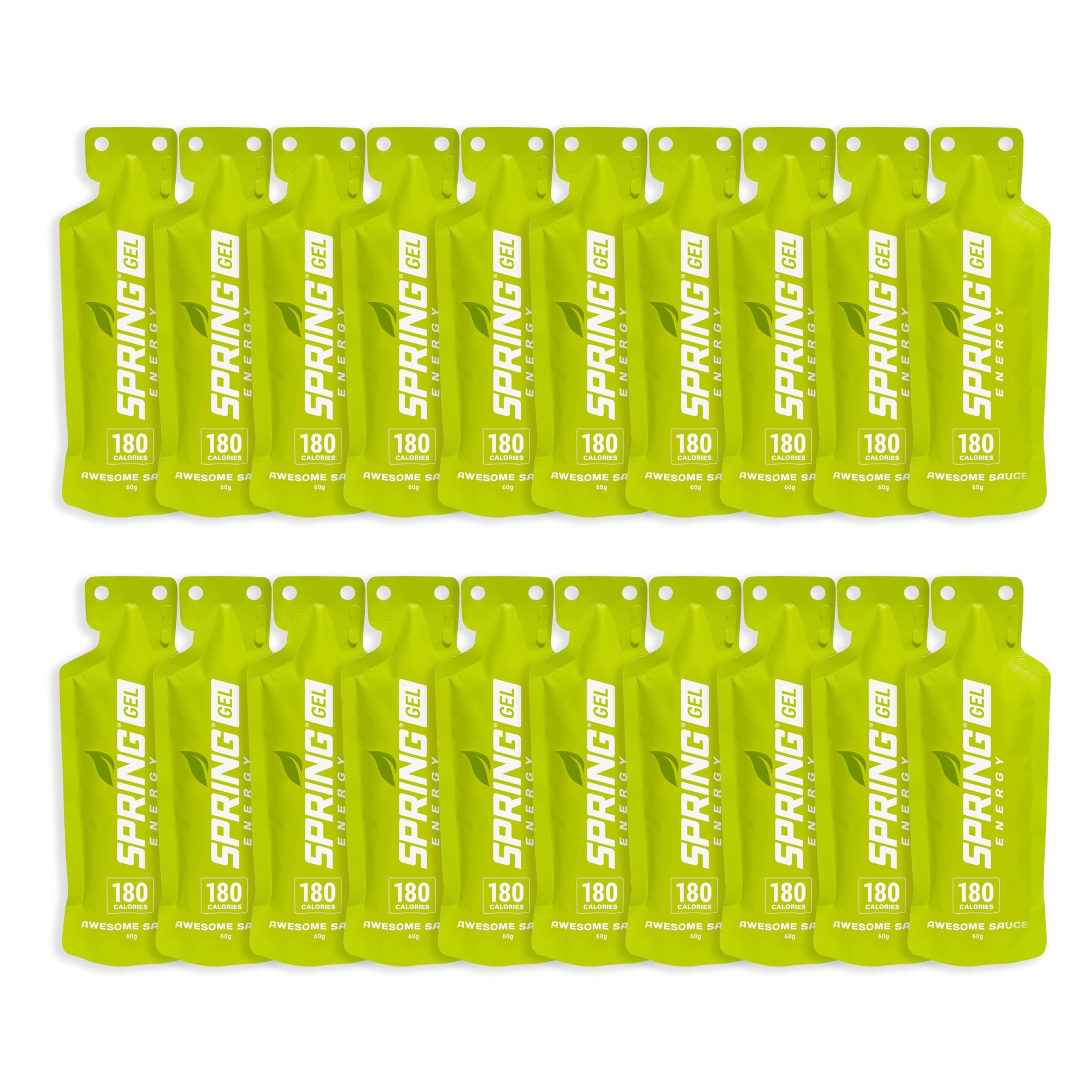 Spring Energy Awesome Sauce packet front for on-the-go vegan energy during runs